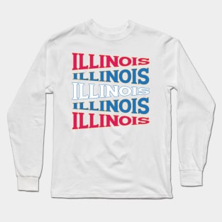 TEXT ART USA ILLINOIS Long Sleeve T-Shirt